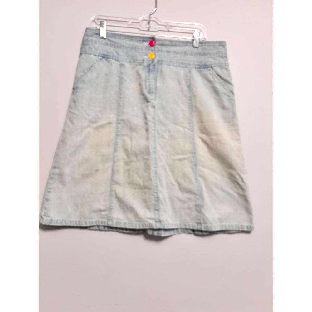 Vintage Christopher‎ & Banks Denim Skirt A-Line Colorful Buttons  Size 12